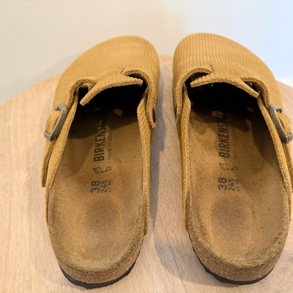Birkenstock Boston Suede Embossed Cork Brown Women's Size 7-7.5 EU 38 - Picture 11 of 12